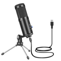 HKM-774227 Condenser Microphone for Podcast Recording and Live Streaming with Heart-Shaped Pickup Pattern, Wireless and Desktop Compatible