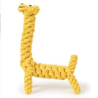 HKM-7742653 Durable Giraffe-Shaped Rope Chew Toy for Small Dogs - Promotes Dental Health and Playtime Fun