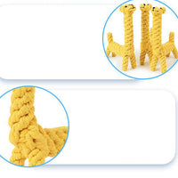 HKM-7742653 Durable Giraffe-Shaped Rope Chew Toy for Small Dogs - Promotes Dental Health and Playtime Fun