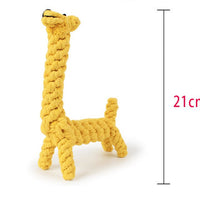 HKM-7742653 Durable Giraffe-Shaped Rope Chew Toy for Small Dogs - Promotes Dental Health and Playtime Fun