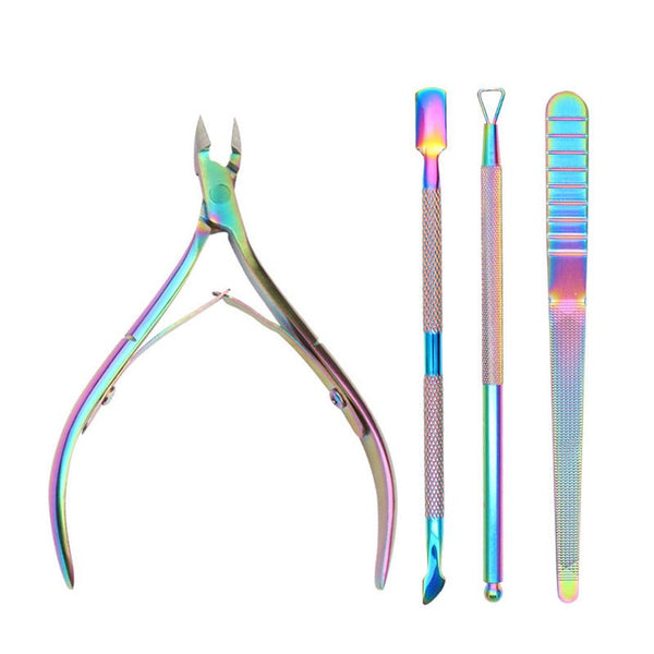 HKM-774355 Stainless Steel Dead Skin Scissors 4-Piece Set for All Skin Types