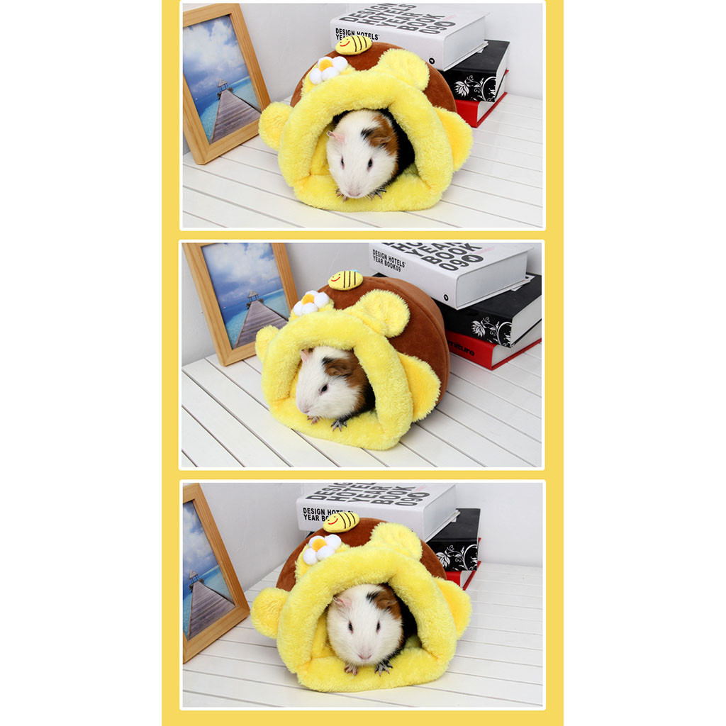HKM-7744061 Cozy Semi-Enclosed Pet Bed Nest in Short Plush - Size S
