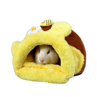 HKM-7744061 Cozy Semi-Enclosed Pet Bed Nest in Short Plush - Size S