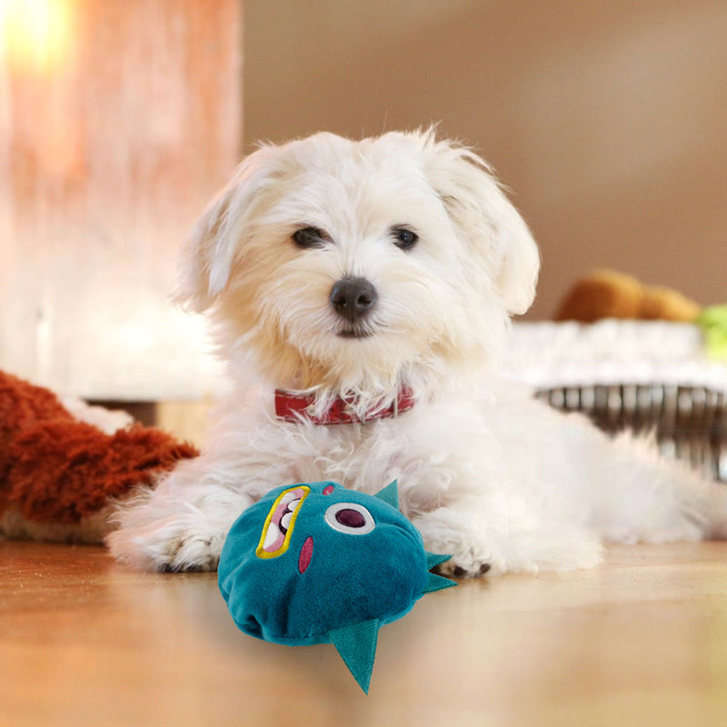 HKM-7744829 Interactive Plush Vibrating Dog Toy - Sound-Resistant, Scratching & Biting Durable Ball for Training and Dental Hygiene