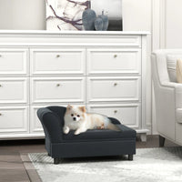 HKM-7745469 Modern Dark Gray Pet Sofa Bed with Hidden Storage for Small Dogs and Cats