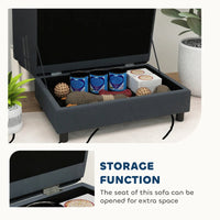 HKM-7745469 Modern Dark Gray Pet Sofa Bed with Hidden Storage for Small Dogs and Cats