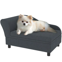 HKM-7745469 Modern Dark Gray Pet Sofa Bed with Hidden Storage for Small Dogs and Cats