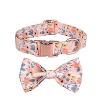 HKM-7745853 Customizable Pure Cotton Pet Collar and Leash Set in Various Floral Patterns