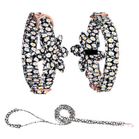 HKM-7745853 Customizable Pure Cotton Pet Collar and Leash Set in Various Floral Patterns