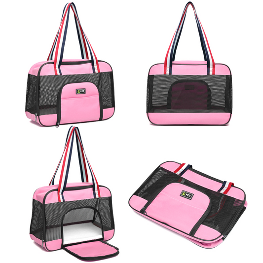 HKM-7746237 Foldable Breathable Pet Cat and Dog Travel Backpack - Oxford Shoulder Bag for Small Animals (Up to 13 kg)