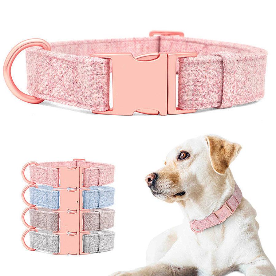 HKM-774739 Adjustable Pet Dog Collar with Engraving and Leash Set - Anti-Lost Traction Rope Supplies Available in S, M, L Sizes