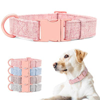 HKM-774739 Adjustable Pet Dog Collar with Engraving and Leash Set - Anti-Lost Traction Rope Supplies Available in S, M, L Sizes