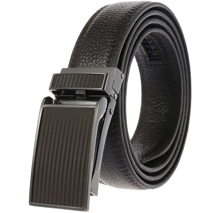 HKM-774739 Men's Leather Belt with Automatic Buckle – Model LY33-0222-5