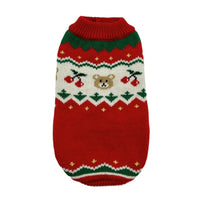 HKM-7747773 Christmas Cherry Red Pet Sweater - Warm Polyester Clothing for Small to XL Pets