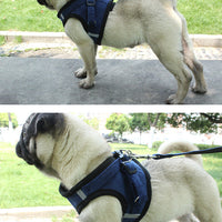 HKM-7749053 Reflective Polyester Dog Leash with Adjustable Vest Design in Multiple Colors