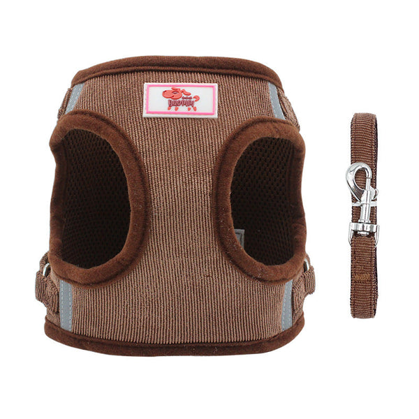HKM-7749053 Reflective Polyester Dog Leash with Adjustable Vest Design in Multiple Colors