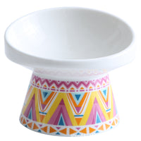 HKM-7749949 Ceramic Cat Bowl in Pink or Blue ¨C Elegant Pet Food Dish and Decorative Ornament