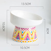 HKM-7749949 Ceramic Cat Bowl in Pink or Blue ¨C Elegant Pet Food Dish and Decorative Ornament