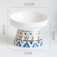 HKM-7749949 Ceramic Cat Bowl in Pink or Blue ¨C Elegant Pet Food Dish and Decorative Ornament