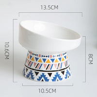 HKM-7749949 Ceramic Cat Bowl in Pink or Blue ¨C Elegant Pet Food Dish and Decorative Ornament