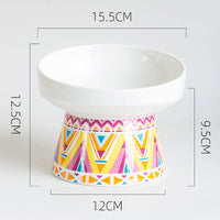 HKM-7749949 Ceramic Cat Bowl in Pink or Blue ¨C Elegant Pet Food Dish and Decorative Ornament