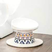 HKM-7749949 Ceramic Cat Bowl in Pink or Blue ¨C Elegant Pet Food Dish and Decorative Ornament