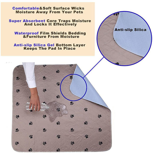 HKM-7751613 Non-slip Pet Cushion with Dog Paw Print - Available in Multiple Sizes