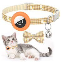 HKM-7751741 Plaid Bowknot Collar for Dogs and Cats in Black, Orange, Pink, and Green