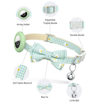 HKM-7751741 Plaid Bowknot Collar for Dogs and Cats in Black, Orange, Pink, and Green