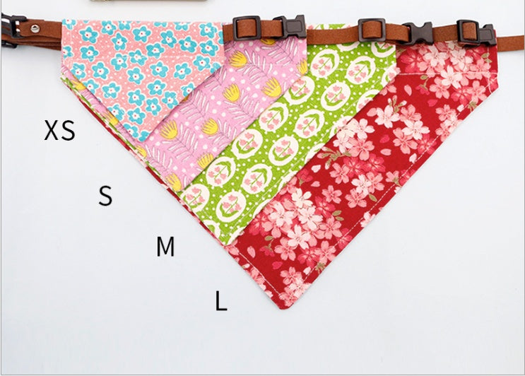 HKM-7752125 Triangle Dog Scarf and Cat Collar for Small Pets - Cute Japanese Design, Multiple Sizes Available