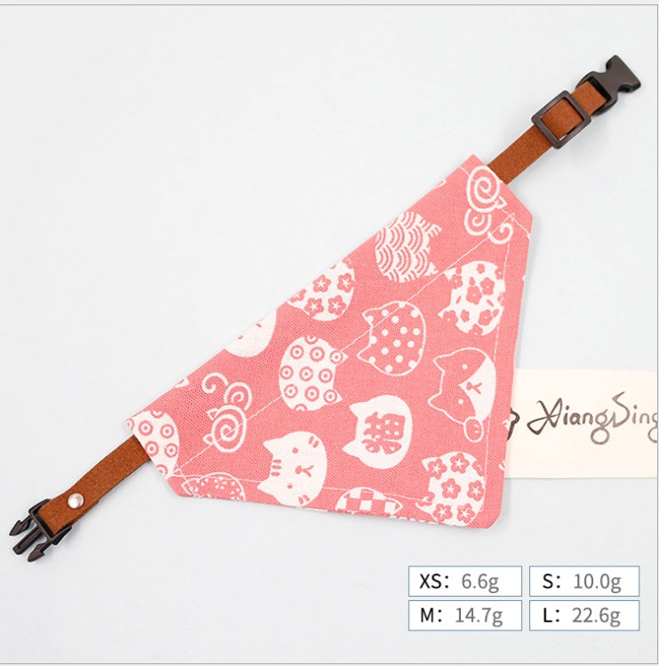 HKM-7752125 Triangle Dog Scarf and Cat Collar for Small Pets - Cute Japanese Design, Multiple Sizes Available