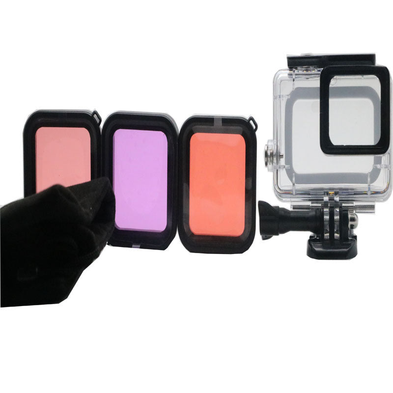 HKM-775251 Waterproof Case for GoPro Hero 5, 6, 7 with Optional Colour Filters and Accessories