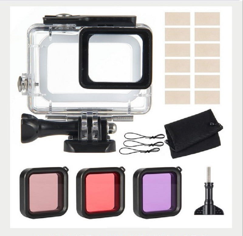 HKM-775251 Waterproof Case for GoPro Hero 5, 6, 7 with Optional Colour Filters and Accessories