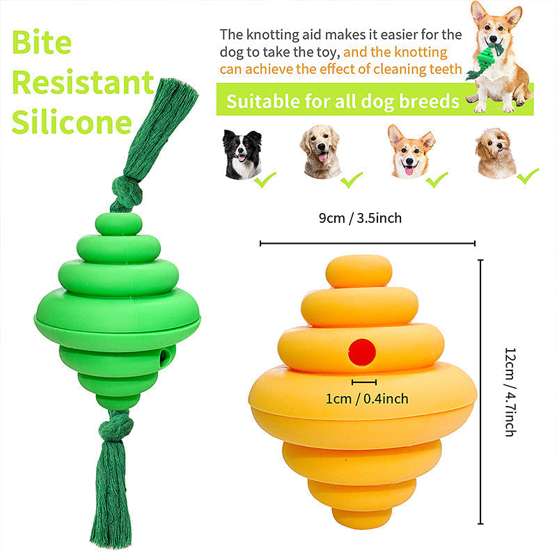 HKM-7753021 Durable Dog Ball with Rope - Interactive Chew and Food Dispenser Toy for Large Dogs