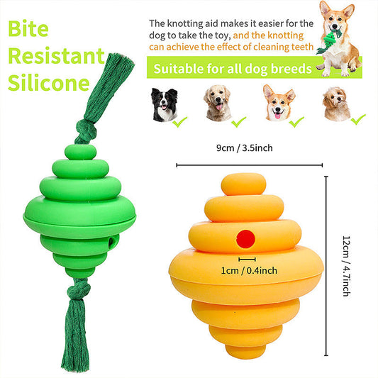 HKM-7753021 Durable Dog Ball with Rope - Interactive Chew and Food Dispenser Toy for Large Dogs