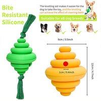 HKM-7753021 Durable Dog Ball with Rope - Interactive Chew and Food Dispenser Toy for Large Dogs
