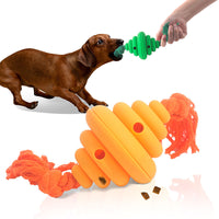 HKM-7753021 Durable Dog Ball with Rope - Interactive Chew and Food Dispenser Toy for Large Dogs