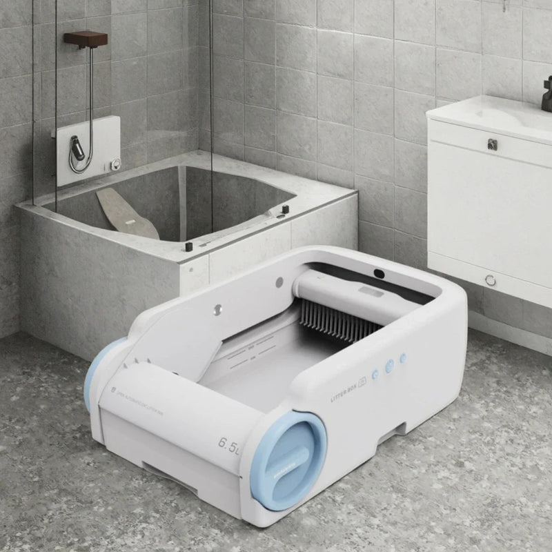 HKM-775315 Automatic Cat Litter Box with Splash-Proof Design and Sleep Function for Convenient Cleaning