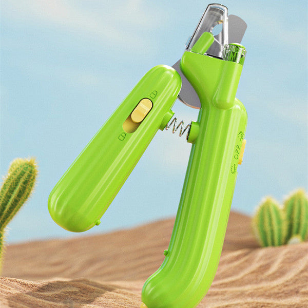 HKM-7753533 Cactus Shaped Pet Nail Clipper with White Light and Ringworm Light