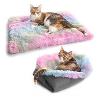 HKM-7753789 Cozy Foldable Plush Pet Bed Mat for Dogs and Cats ¨C Warm Fleece Cushion Ideal for Winter Comfort