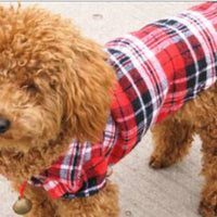 HKM-7753917 Pet Clothing for Small Dogs and Cats - Cute Plaid Shirt in Blue and Red, Size XS to XL