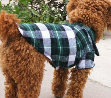 HKM-7753917 Pet Clothing for Small Dogs and Cats - Cute Plaid Shirt in Blue and Red, Size XS to XL