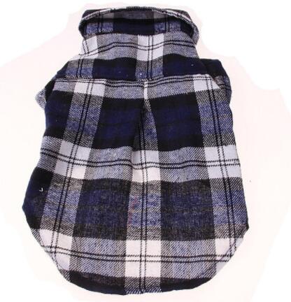 HKM-7753917 Pet Clothing for Small Dogs and Cats - Cute Plaid Shirt in Blue and Red, Size XS to XL