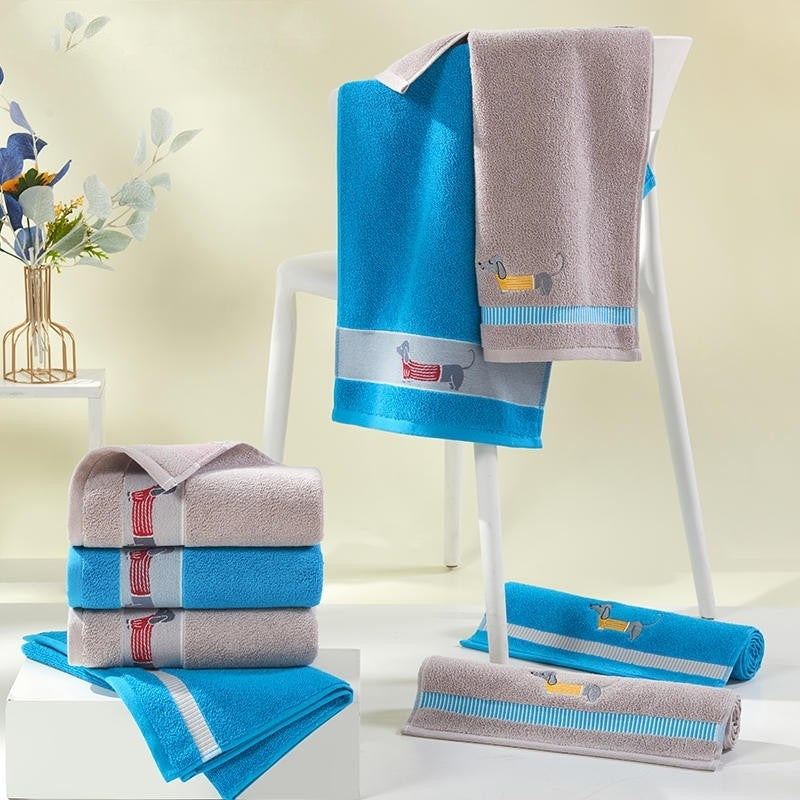 HKM-775443 Soft Pure Cotton Cartoon Face Towel – Water Absorbent in Multiple Colors