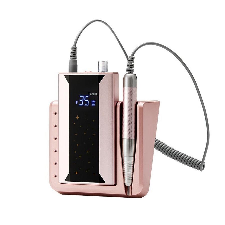 HKM-775507 High-Speed Brushless Nail Polisher with Charging Nail Enamel Remover in Rose Gold, Blue, and Purple