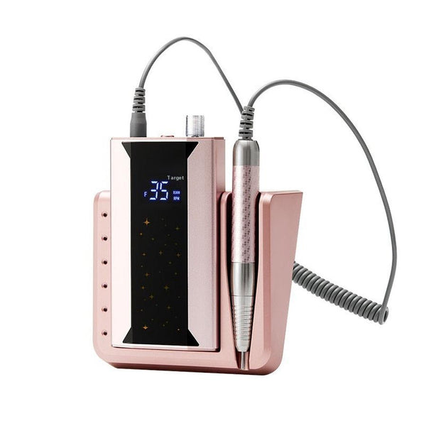 HKM-775507 High-Speed Brushless Nail Polisher with Charging Nail Enamel Remover in Rose Gold, Blue, and Purple