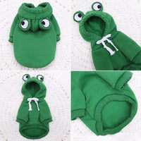 HKM-7755197 Frog Costume Sweatshirt for Small Dogs and Cats – Cozy Hoodies for Autumn Fun