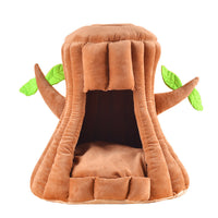HKM-7755581 Cute Tree-Shaped Cotton Cat Nest in Coffee Color, 45x45x20cm (S) & 55x55x30cm (M)