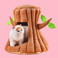 HKM-7755581 Cute Tree-Shaped Cotton Cat Nest in Coffee Color, 45x45x20cm (S) & 55x55x30cm (M)