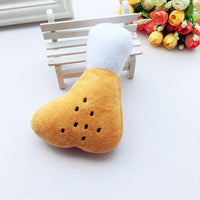 HKM-7756349 Plush Double-Legged Chicken Leg Toy for Dogs - Sounding Bite Toy, 16-18 cm